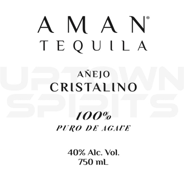 Aman Cristalino Anejo Tequila 750ml - Uptown Spirits
