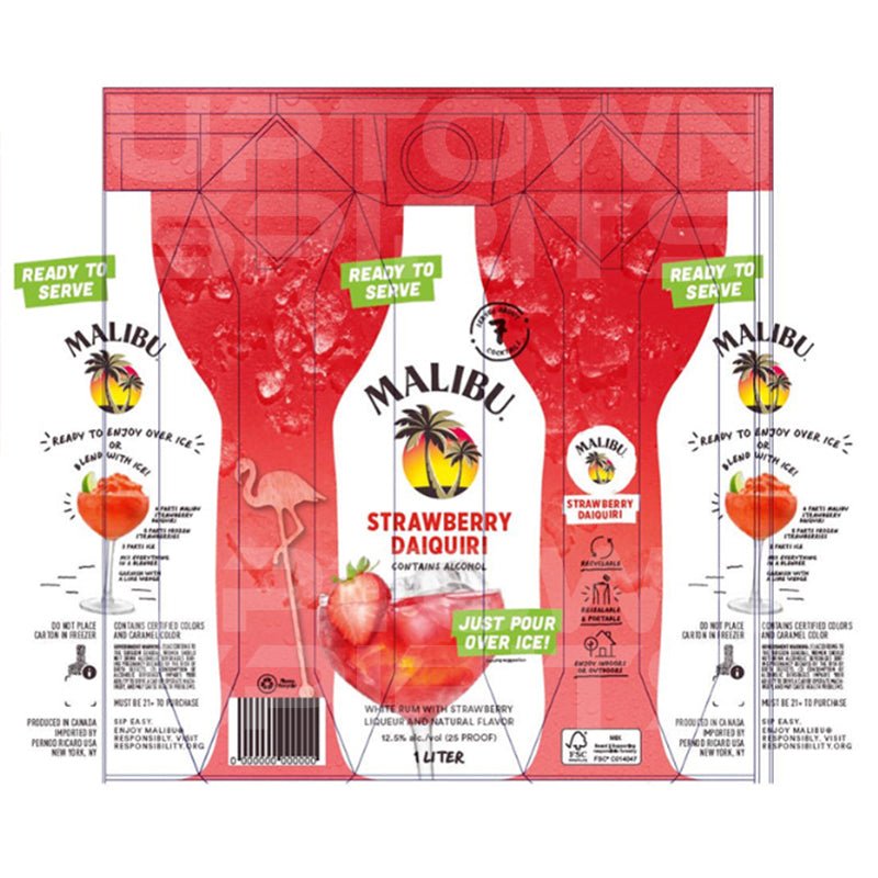 Malibu Strawberry Daiquiri Flavored Rum 1L – Uptown Spirits
