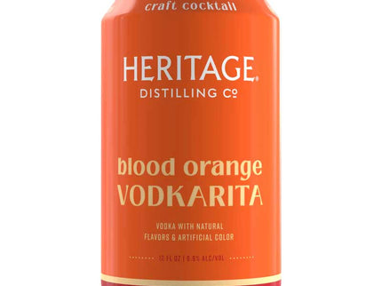 Heritage Distilling Blood Orange Vodkarita 4/12oz - Uptown Spirits