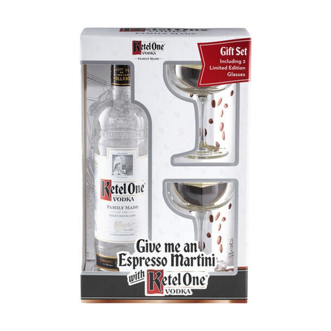 Ketel One Vodka with 2 Limited Edition Glasses 750ml - Uptown Spirits