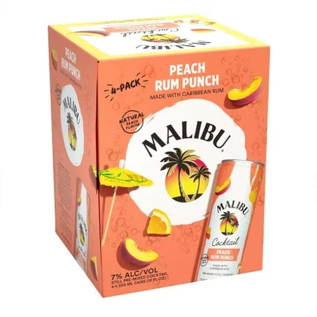 Malibu Peach Rum Punch Cocktail 4/355ml - Uptown Spirits