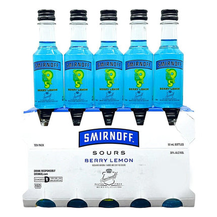 Smirnoff Sours Berry Lemon Flavored Vodka Mini Shots 12/50ml - Uptown Spirits