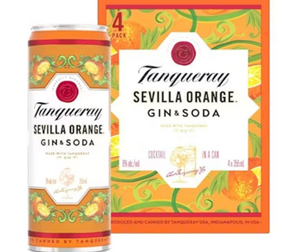 Tanqueray Sevilla Orange Gin and Soda Cocktail 4/355ml - Uptown Spirits