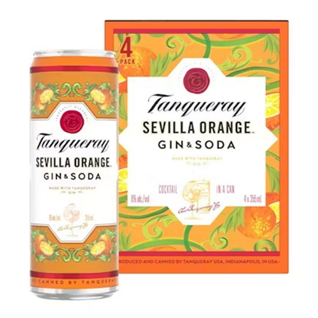 Tanqueray Sevilla Orange Gin and Soda Cocktail 4/355ml - Uptown Spirits