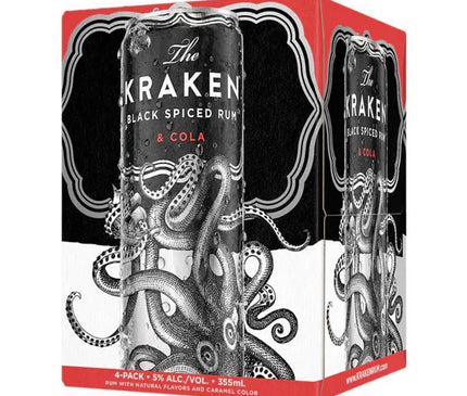 The Kraken Black Spiced Rum and Cola Cocktail 4/355ml - Uptown Spirits