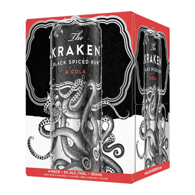 The Kraken Black Spiced Rum and Cola Cocktail 4/355ml - Uptown Spirits