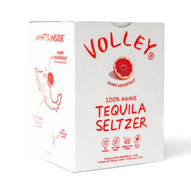Volley Sharp Grapefruit Seltzer Tequila 4/355ml - Uptown Spirits