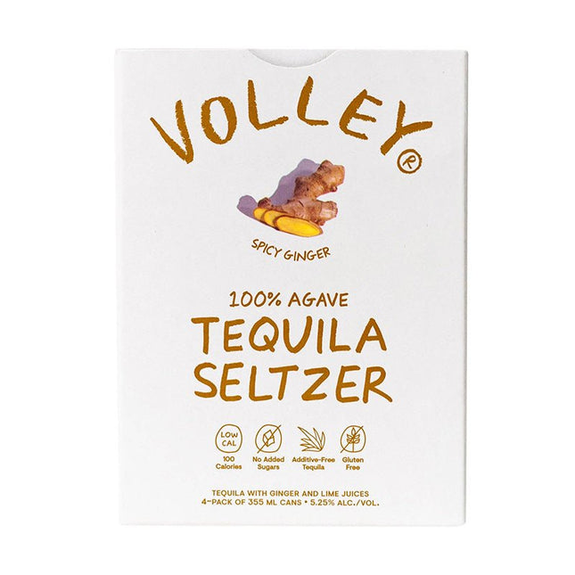 Volley Spicy Ginger Seltzer Tequila 4/355ml - Uptown Spirits