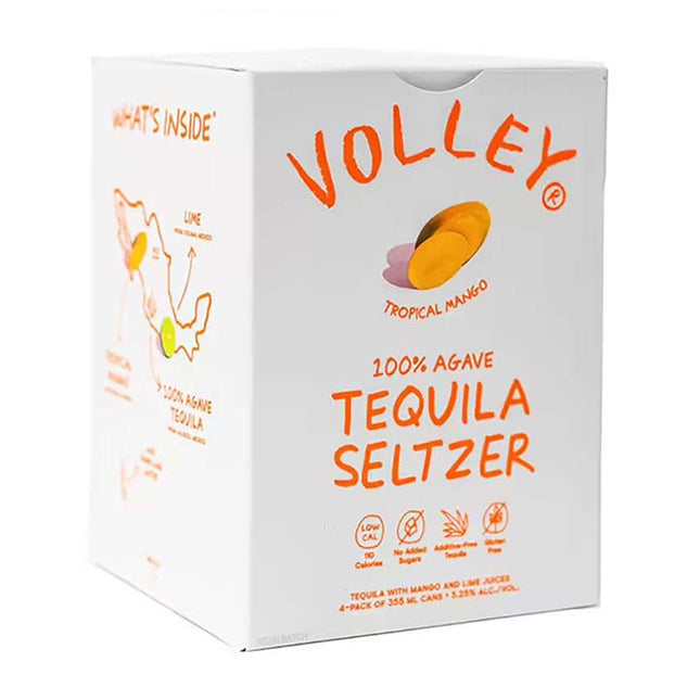 Volley Tropical Mango Seltzer Tequila 4/355ml - Uptown Spirits