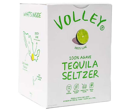 Volley Zesty lime Seltzer Tequila 4/355ml - Uptown Spirits