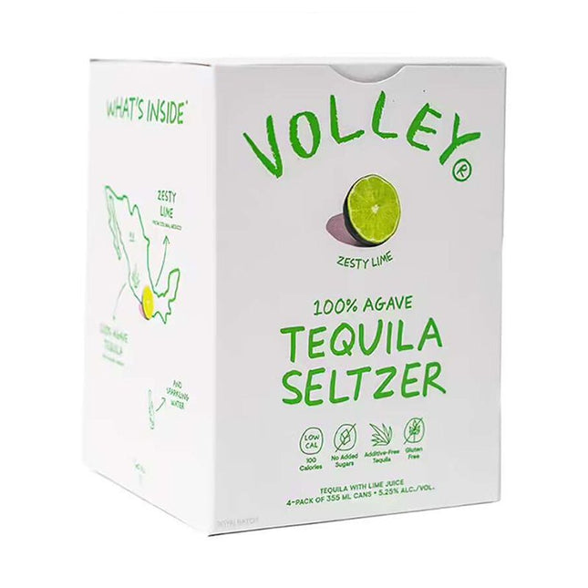 Volley Zesty lime Seltzer Tequila 4/355ml - Uptown Spirits