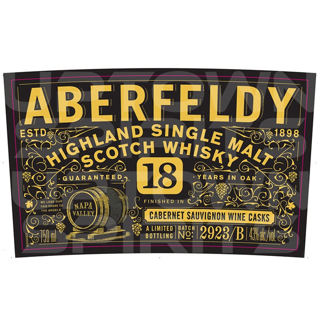 Aberfeldy 18 Year Cabernet Sauvignon Wine Cask Scotch Whiskey 750ml - Uptown Spirits