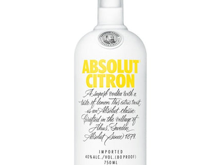 Absolut Citron Vodka 750ml - Uptown Spirits