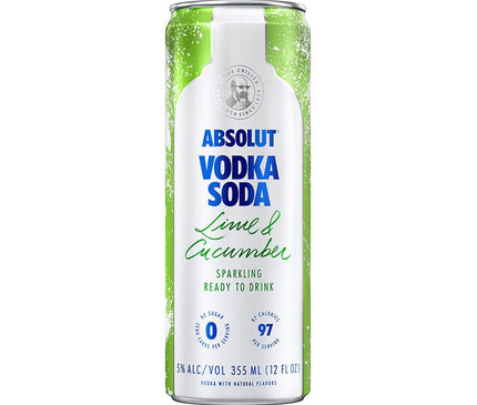 Absolut Soda Lime & Cucumber Vodka 4/355ml - Uptown Spirits