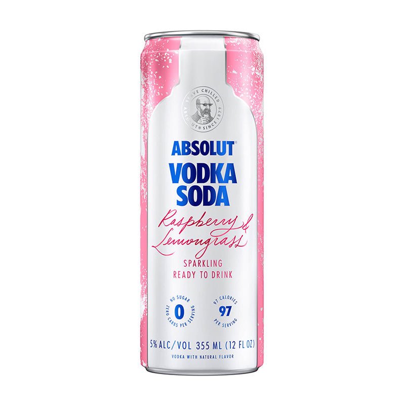 Absolut Soda Raspberry & Lemongrass Vodka 4/355ml - Uptown Spirits