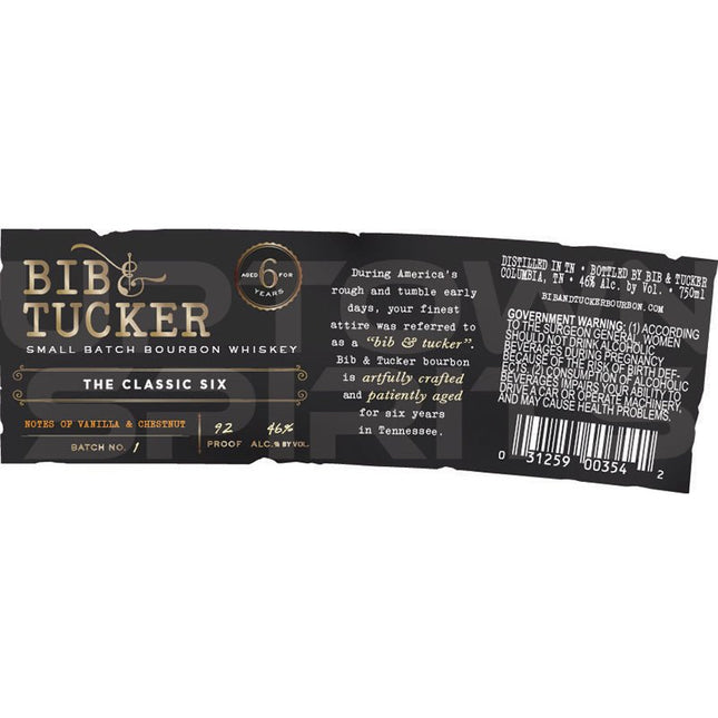 Bib & Tucker The Classic Six Small Batch Bourbon Whiskey 750ml - Uptown Spirits