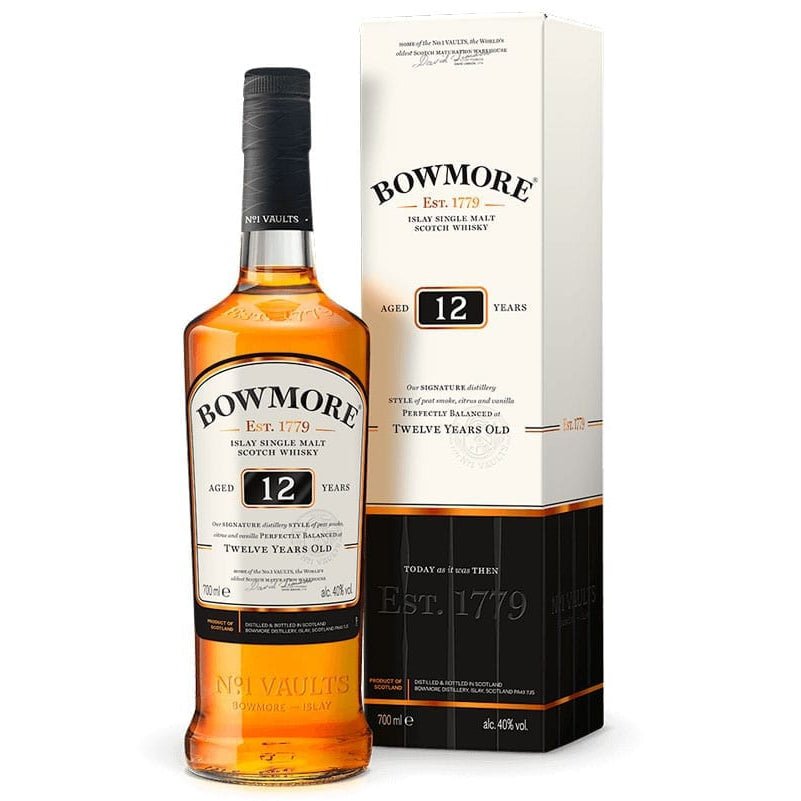 Bowmore 12 Year Islay Single Malt Scotch Whiskey 750ml - Uptown Spirits
