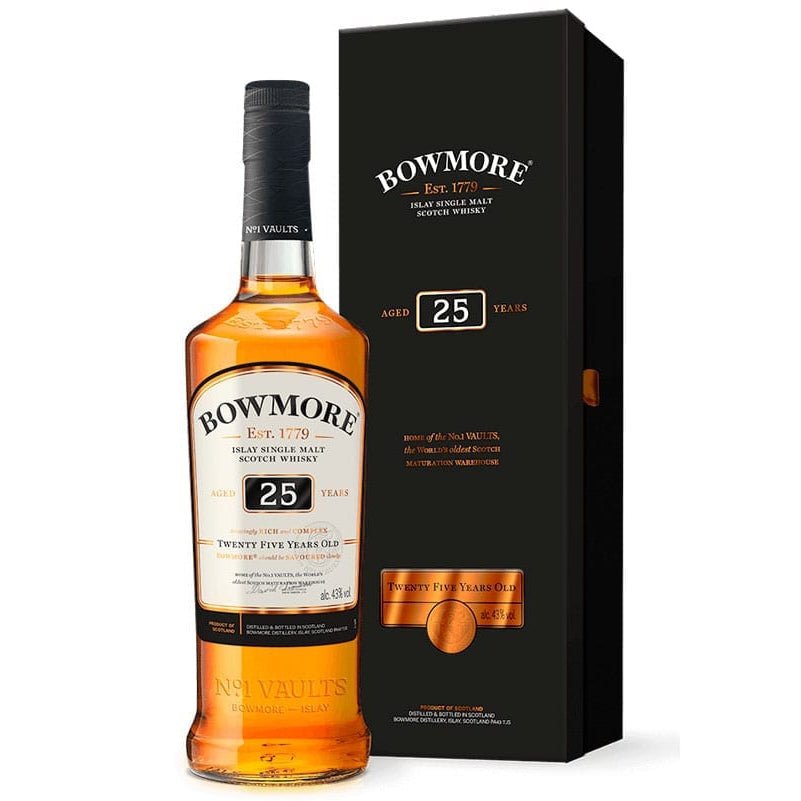 Bowmore 25 Year Islay Single Malt Scotch Whiskey 750ml - Uptown Spirits