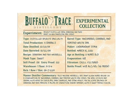 Buffalo Trace Experimental Collection 2021 Release Baijiu Style Spirit Whiskey 375ml - Uptown Spirits