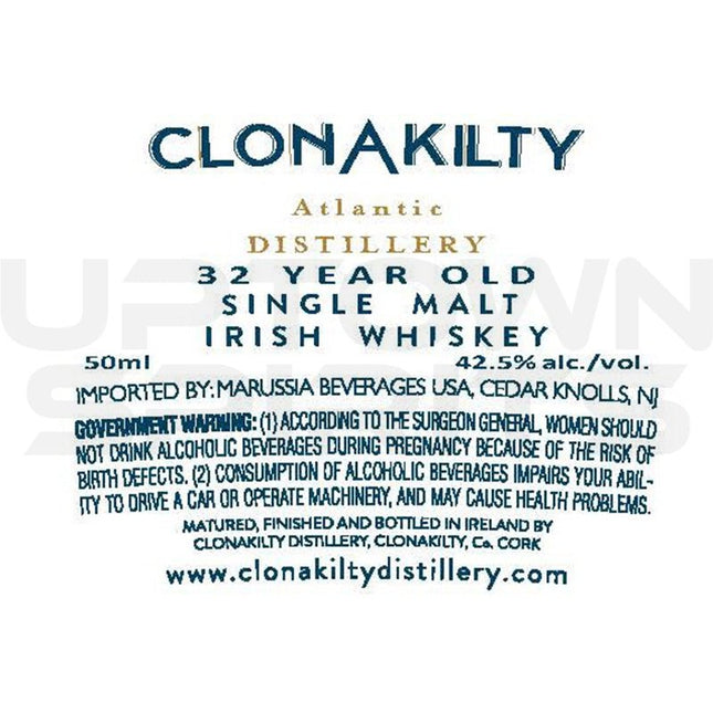 Clonakilty 32 Years Irish Whiskey 750ml - Uptown Spirits