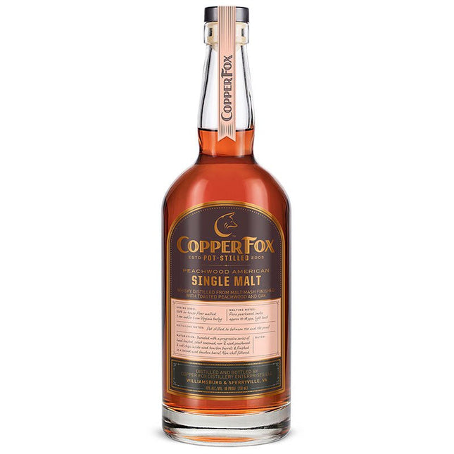 Copper Fox Peachwood American Single Malt Whiskey 750ml - Uptown Spirits