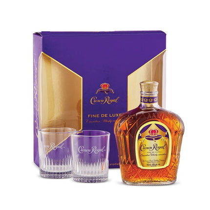 Crown Royal Canadian Whiskey Gift Set with 2 Glasses 750ml - Uptown Spirits