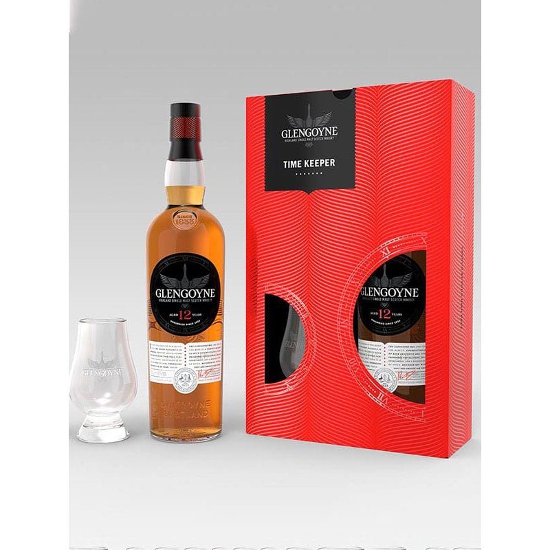 Glengoyne 12 Year Scotch Whiskey Time Keepet Gift Set 750ml - Uptown Spirits