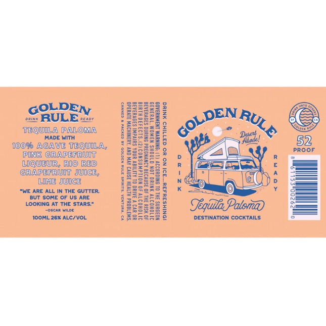Golden Rule Paloma Cocktails 4/100ml - Uptown Spirits