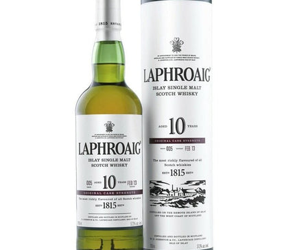 Laphroaig 10 Year Cask Strength Scotch Whiskey 750ml - Uptown Spirits
