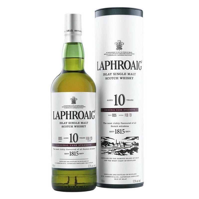 Laphroaig 10 Year Cask Strength Scotch Whiskey 750ml - Uptown Spirits