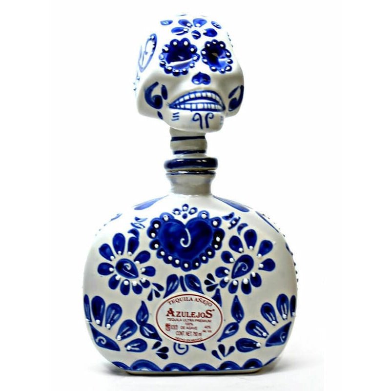Los Azulejos Skelly Talavera Head Anejo Tequila 750ml - Uptown Spirits