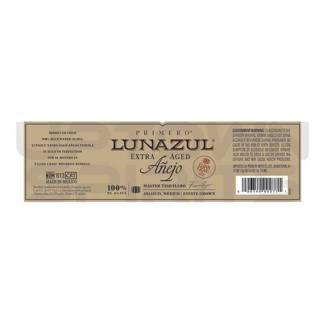 Lunazul Primero Extra Anejo Tequila 750ml - Uptown Spirits