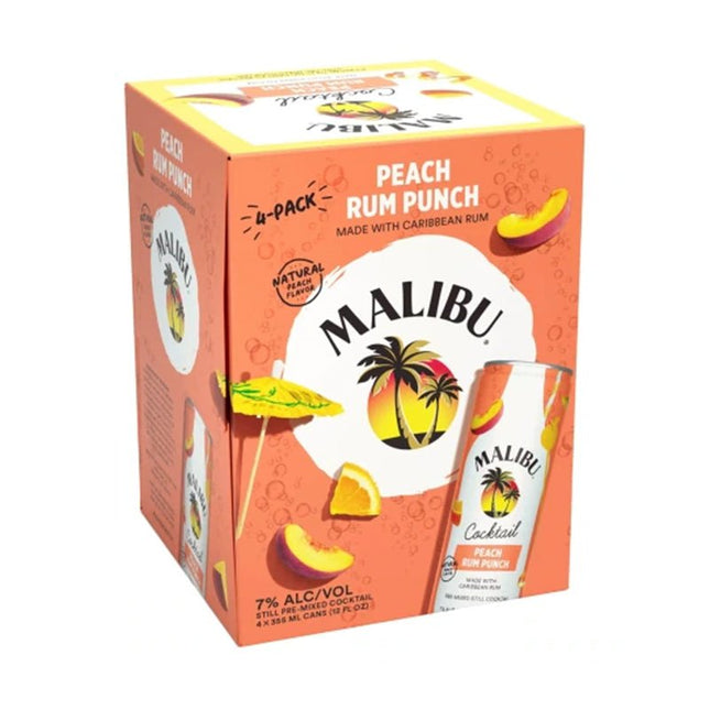 Malibu Peach Rum Punch Cocktail 4/355ml - Uptown Spirits