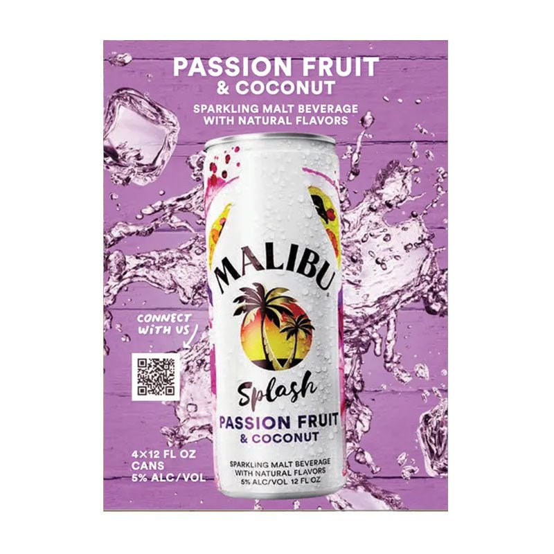 Malibu Splash Passion Fruit Rum Cocktail 4/355ml - Uptown Spirits