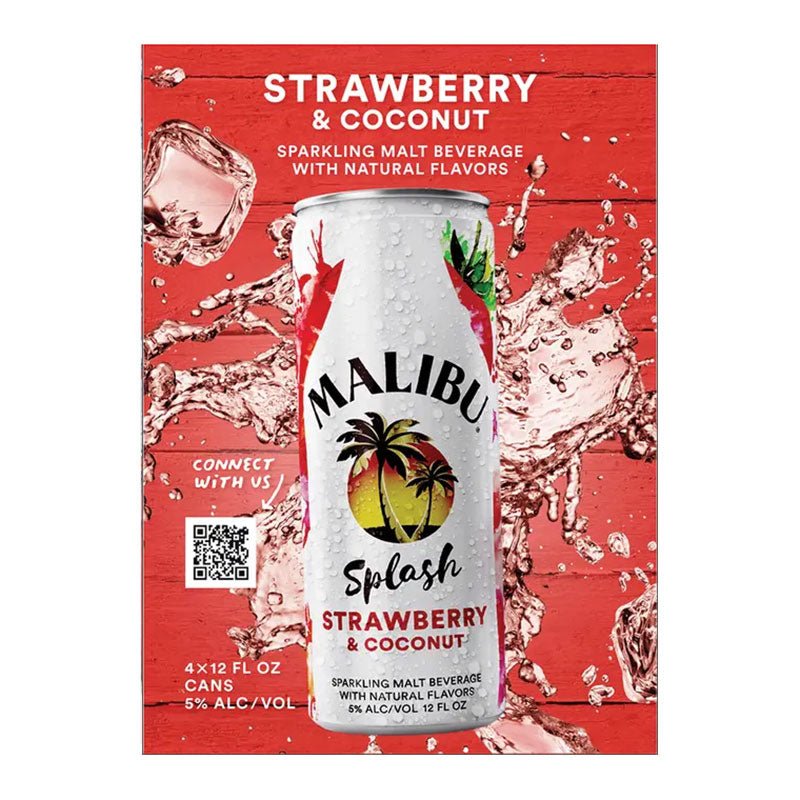 Malibu Splash Strawberry Rum Cocktail 4/355ml - Uptown Spirits