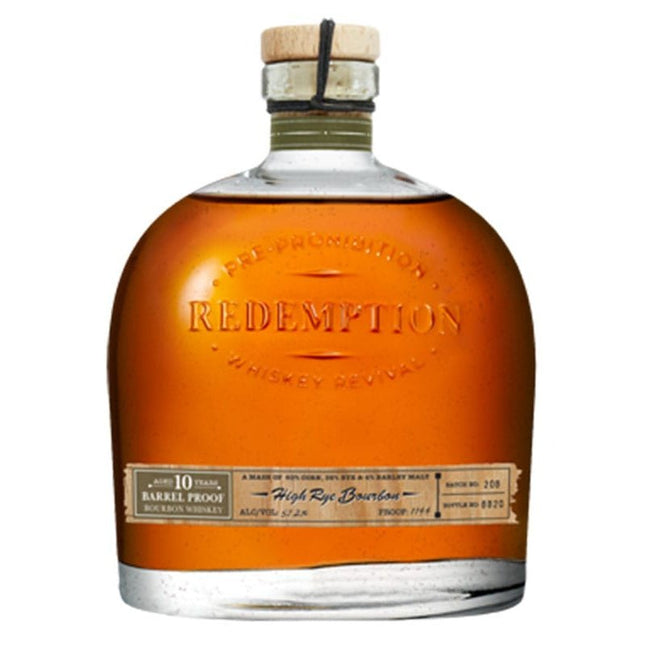 Redemption 10 Year Barrel Proof High Rye Bourbon Whiskey - Uptown Spirits