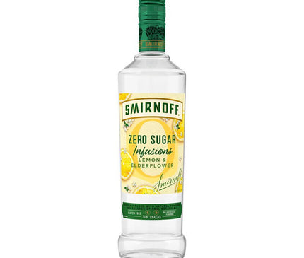 Smirnoff Lemon & Elderflower Zero Sugar Infusions Flavored Vodka 750ml - Uptown Spirits
