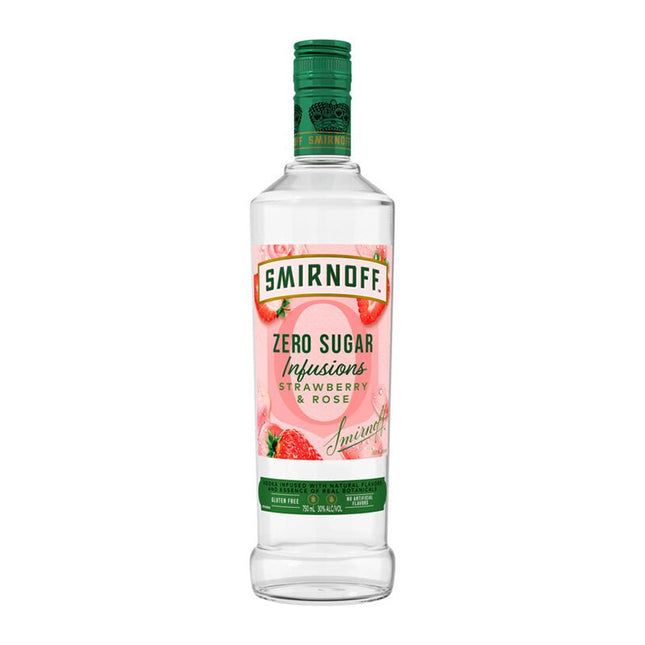 Smirnoff Strawberry & Rose Zero Sugar Infusions Flavored Vodka 750ml - Uptown Spirits