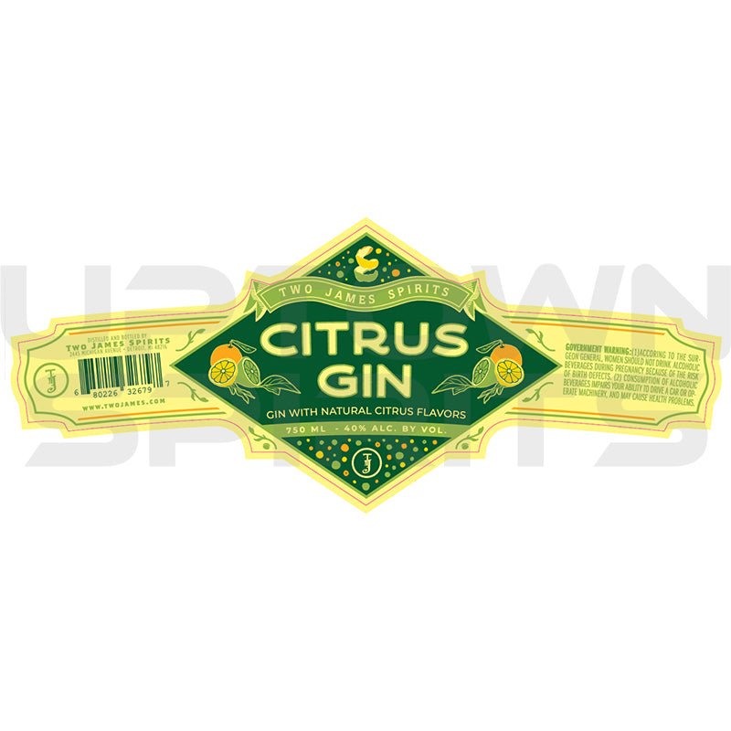 Two James Citrus Flavored Gin 750ml - Uptown Spirits